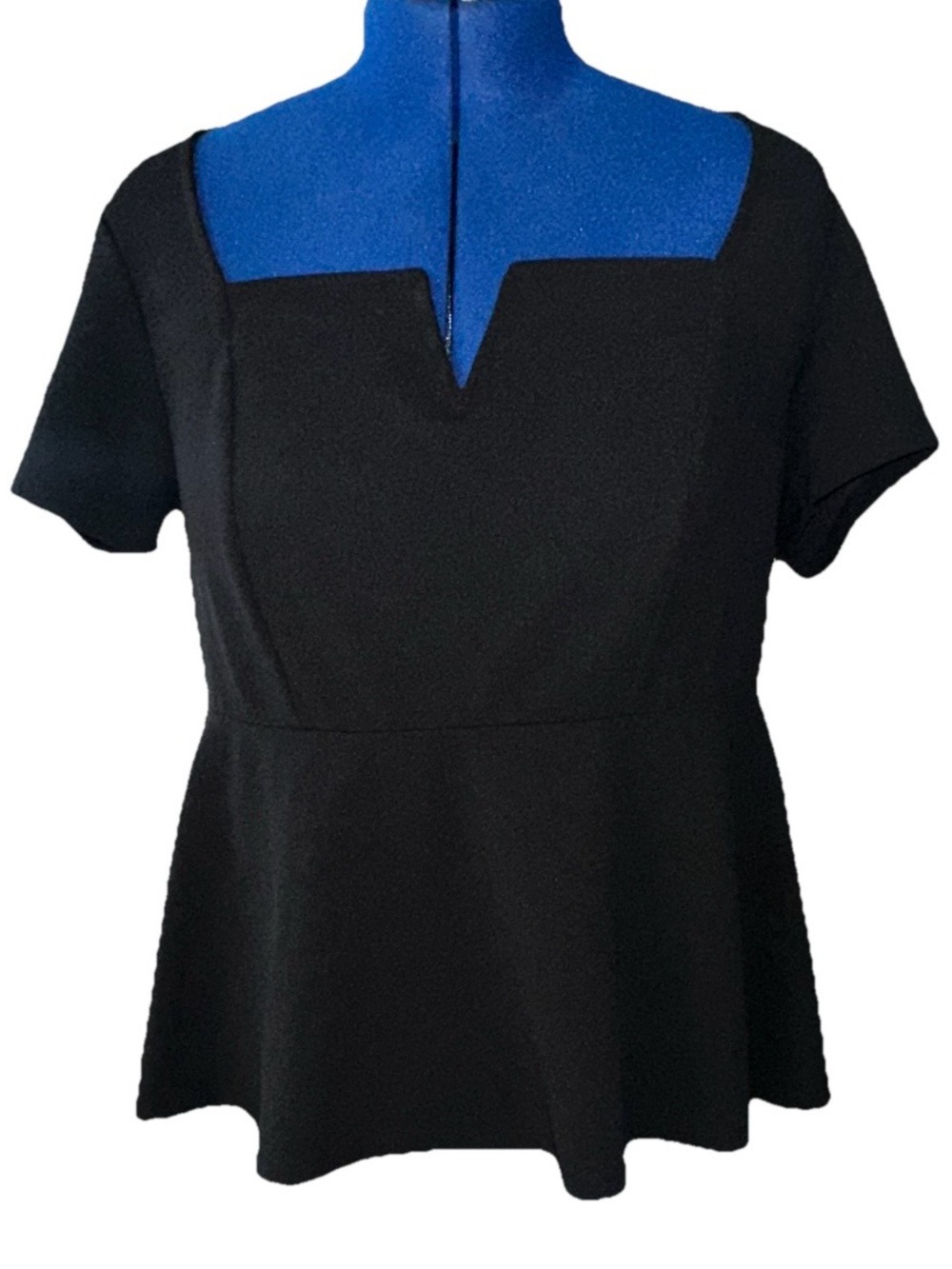 torrid Black Peplum Top with Notch Square Neck